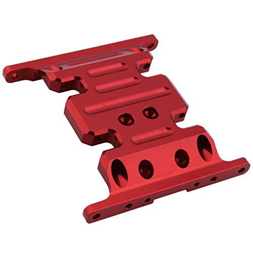 Hobbypark Aluminum Center Frame Brace Transmission Skid Plate for AXIAL SCX10 1/10 RC Rock Crawler Car Option Parts (Red) - color: Red