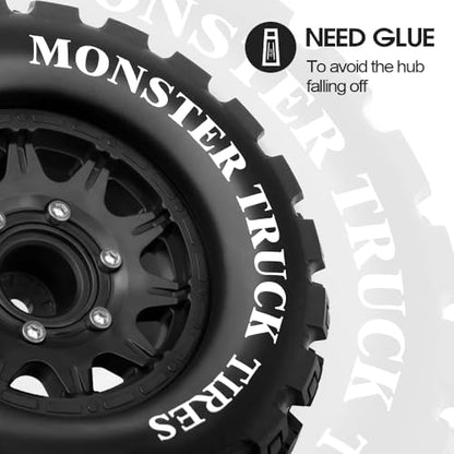 GLOBACT MX28 2.8" Tires 1/10 Scale RC Truck Tires and Wheels with 12mm 14mm Replaceable Hex for ARRMA Big Rock Granite VORTEKS 3S TRAXXAS Stampede Rustler (4PCS)