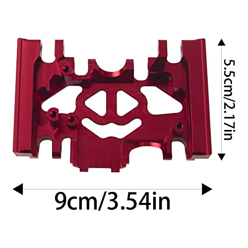 ShareGoo Aluminum Alloy Gearbox Mount Base Chassis Skid Plate Compatible with Traxxas TRX-4 Defender Bronco Blazer G500 1/10 RC Car Upgrade Parts (Red)