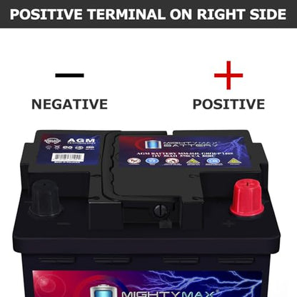 Mighty Max Battery MM-H4 Start and Stop Car BCI Group Size 140R 12V 50 AH, 80RC, 570 CCA Rechargeable AGM Car Battery - style: Group 140R