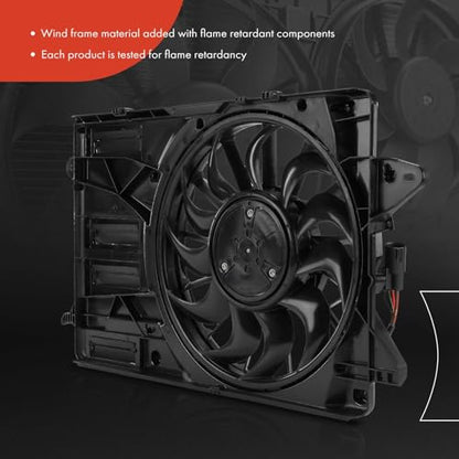 A-Premium Engine Radiator Cooling Fan Assembly with Brushless Motor | Compatible with Select Chevrolet Models - Malibu 2021-2022 2.0L - Replace# 84523874