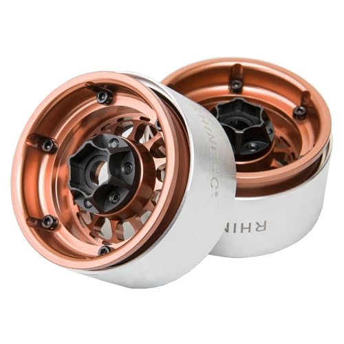 RhinoRC MOZA 1.9 Inch Negative Offset Aluminum Wheel Rim 4PCS Beadlock RC Tires for 1/10 RC Crawler Axial SCX10 RR10 Wraith TRX4 TRX-6 (WH1907) - color: Wh1907