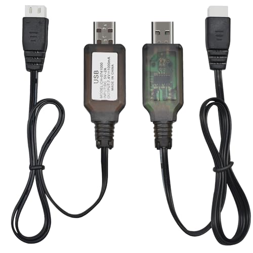Pinkind USB Charger Cable with XH-3P Connector for 2S 7.4V LiPo Battery Hosim Q903 Q905 Axial SCX10 RC Car Rock Crawler FPV Drone Quadcopter（2 Pack ）