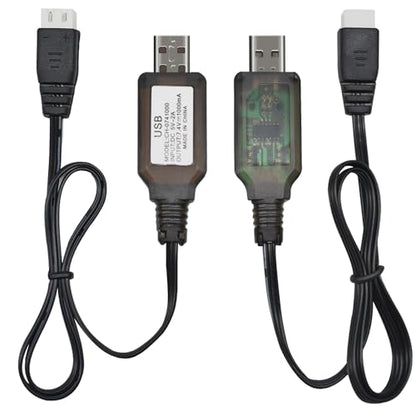 Pinkind USB Charger Cable with XH-3P Connector for 2S 7.4V LiPo Battery Hosim Q903 Q905 Axial SCX10 RC Car Rock Crawler FPV Drone Quadcopter（2 Pack ）
