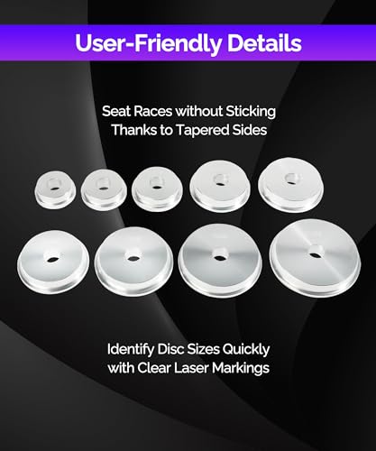 RACOONA Bushing Driver Set, Bearing Race and Seal Driver Set with Seal Driver and 9 Bearing Adapters,Car Accessories Wheel Bearing Tool Seal Installer Bearing Driver Kit for Bearing Installation