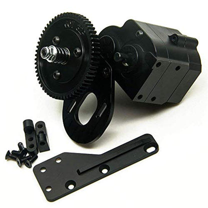 AX2 2 Aluminum Speed Transmission Case Gearbox for 1:10 Axial SCX10 Wraith Honcho RC Car Black