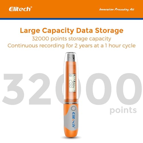 Elitech RC-51 Digital Temperature Data Logger USB Reusable 32000 Points - size: Temperature Sensor
