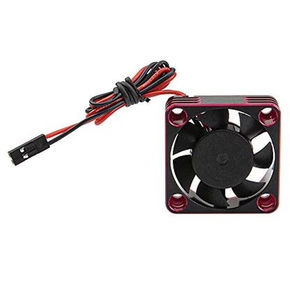 ShareGoo Alloy Brushless Motor ESC Cooling Fan Heatsink 28000RPM 30x30mm JST Plug for 1/8 1/10 1/12 RC Car 540 550 Brushless Motor,3010 (Black-Red) - color: Black-Red