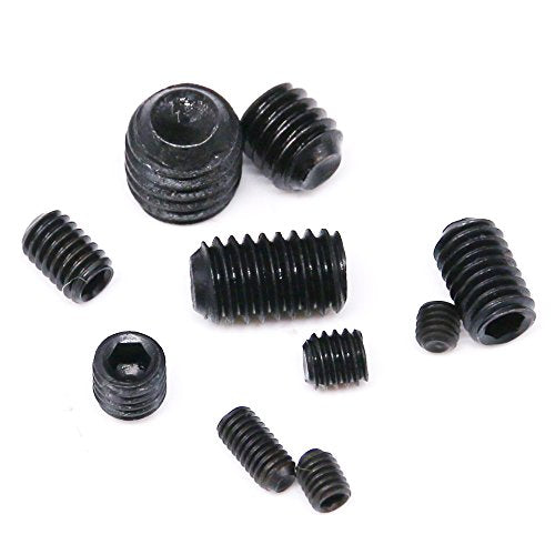 Hilitchi 260pcs M3/4/5/6/8 Allen Head Socket Hex Grub Screw Set Assortment Kit with Plastic Box 12.9 Class Black Alloy Steel - color: Black - Metric - 260pcs