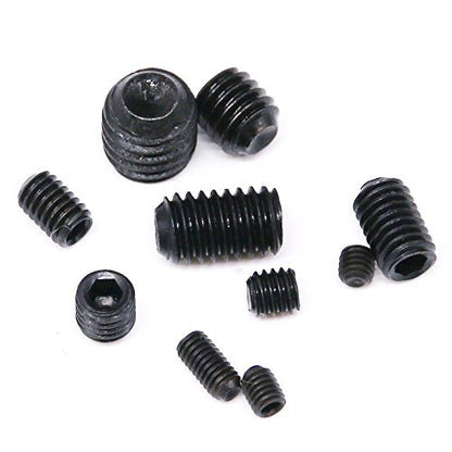 Hilitchi 260pcs M3/4/5/6/8 Allen Head Socket Hex Grub Screw Set Assortment Kit with Plastic Box 12.9 Class Black Alloy Steel - color: Black - Metric - 260pcs