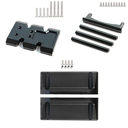 LCG Chassis Kit, 3-in-1 Body Connecting Rods, Side Steps, Gearbox Bottom Plates for 1/10 RC Rock Crawler Axial SCX10 I II Upgrade Parts - color: 3-in-1 Accessories Set
