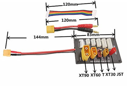 XT30 XT60 XT90 JST T Connector Lipo Battery Charger Board 2-6S Parallel Balance Charging Board for Imax B6 B6AC IDST Q6 Lite Balance Charger