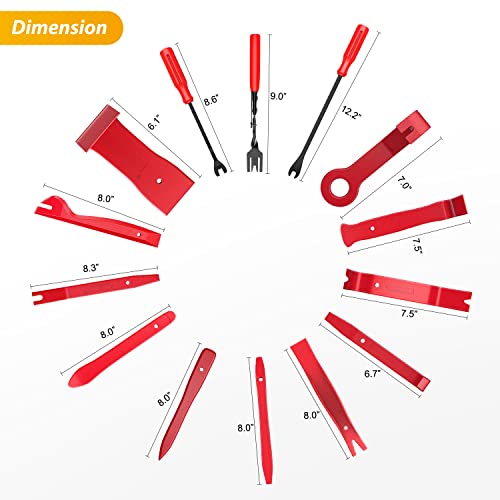 GOOACC 200Pcs Auto Trim Removal Tool and Push Pin Retainer Clip Set | Fastener Terminal Remover Adhesive Cable Clips Round Handle Crowbar Kit Car Panel Radio Auto Clip Pliers - color: 120Pcs Clips +80 Remover