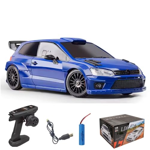 LD2801 1/28 RC Drift Car, Full Proportional 4WD Remote Control Racing Vehicle, High Speed Electric Car for Adults, Mini Hobby Grade Model Gift (Blue) - color: Blue (Ld2801)