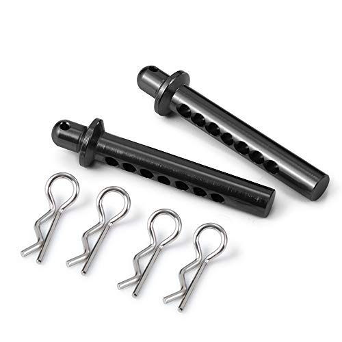 RC-Hub 2pcs Aluminum Front Body Mounts Post with Clips Pins for 1/10 AXIAL SCX10 90046 RC Crawler Cars(Black) - color: Black