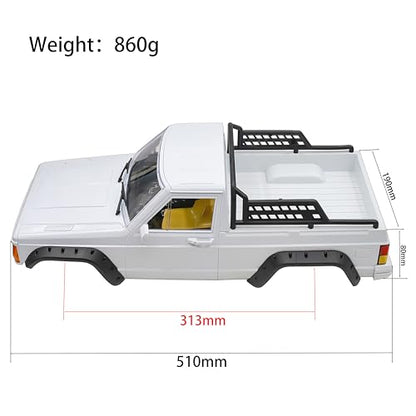 1/10 RC Crawler Hard Body Shell Kit - 313mm Wheelbase Cherokee Body for Axial SCX10, SCX10 II 90046, 90047 & TRX4 Kits (Pickup-Silver Gray) - color: Pickup-silver Gray