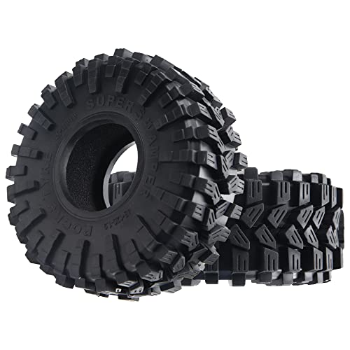 1.9 Crawler Tires 4.72" OD Rubber Tires Fit 1.9" Beadlock Wheel Rims Compatible with Traxxas TRX-4 SCX10 90047 SCX10 III AXI03007 CC01 1/10 RC Crawler