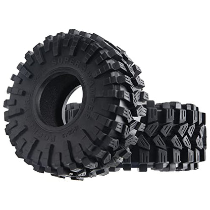 1.9 Crawler Tires 4.72" OD Rubber Tires Fit 1.9" Beadlock Wheel Rims Compatible with Traxxas TRX-4 SCX10 90047 SCX10 III AXI03007 CC01 1/10 RC Crawler