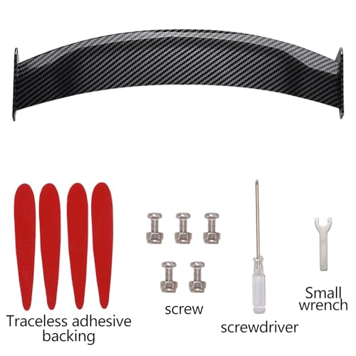 Mini Spoilers for Cars 11.8Inch Universal Auto Car Tail Wing Carbon Fiber Texture Cool Non-Punching Tiny Trunk Spoiler Automotive Exterior Accessories RC Car Modified Parts - style: Carbon Fiber