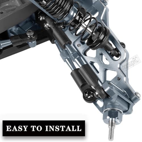 Upgrades Parts for 1/10 Slash VXL 2WD/Stampede VXL 2WD/Rustler VXL 2WD/Bandit VXL 2WD,Aluminum Front Steering Block Knuckles & C-Hubs Caster Blocks & Rear Hubs Hops Up,Titanium - color: Titanium(upgrades Parts)