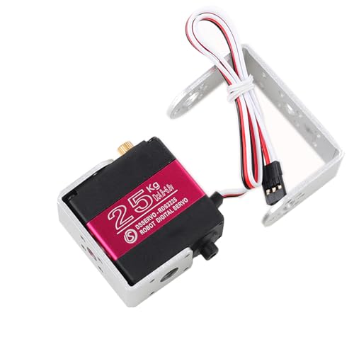 RDS3225 25KG Servo Daul Shaft U Mount RC Digtal Servo Full Metal Gear Waterproof Robotic Arm Servo Motor 180 Degree with U Mounting Bracket for DIY Car Robot - size: 25KG 180°