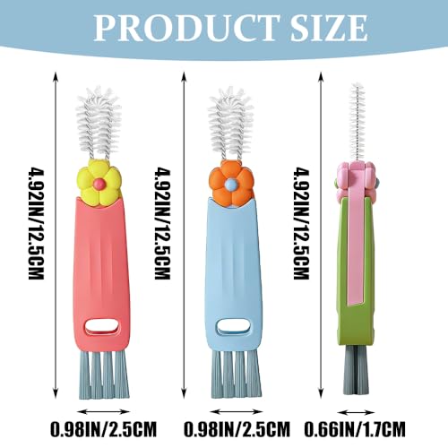 Car Interior Detail Dust Brush,Soft Car Interior Detailing Kit Tools,3 in 1 Cup Lid Gap Cleaning Brush Set for Auto,Truck,SUV,RV Interior Cleaning