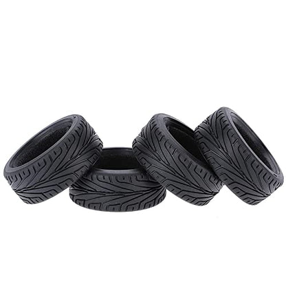 RC On-Road Car Tyres,WONFAST 4PCS/Set 65mm Grain Drift Soft Rubber RC Tire for 1/10 Racing HSP Tamiya HPI Kyosho RC On Road Run-flating Car Parts - color: 65mm-black