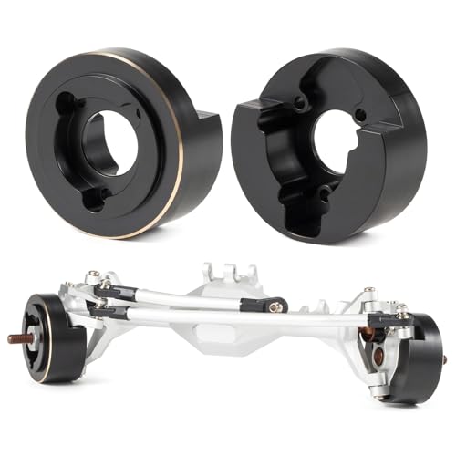 Machined Brass Portal Knuckle Weights - Low Offset for Vanquish Currie Portal F9 SCX10-II and VS4-10 Ultra Offset Front Axle - 128g Each, Low Center of Gravity Upgrade