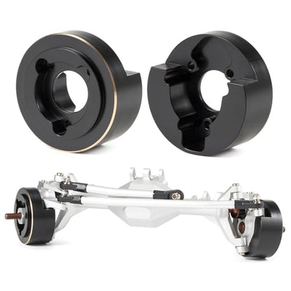 Machined Brass Portal Knuckle Weights - Low Offset for Vanquish Currie Portal F9 SCX10-II and VS4-10 Ultra Offset Front Axle - 128g Each, Low Center of Gravity Upgrade