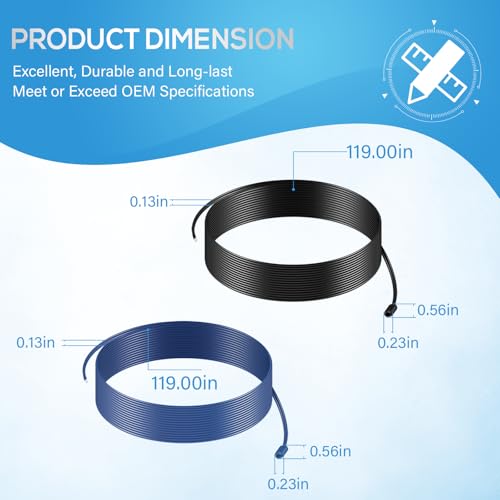 119" Temperature Probe Sensors (Black and Blue) Fit for Dixell, Carel, for Commercial Refrigerators and Freezers (2 PCS)