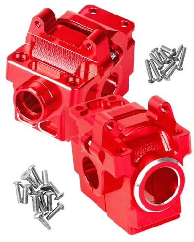 Gearbox Transmission Case Upgrades Parts Aluminum Front Rear Wave Box Gearbox for 1/10 Slash/Rustler/Stampede/Hoss VXL 4X4 4WD,Replace #6880#6881,Red - color: Red( Upgrades Parts)