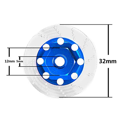 4Pack Vgoohobby Metal 12mm RC Car Hex Hub 12mm Brake Disc Wheel Hubs Adapter Spacer Compatible with Traxxas Tamiya Redcat HSP HPI 1/10 On-Road Car (Blue) - color: Blue