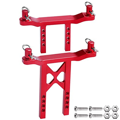 Metal Aluminum Front & Rear Body Mounts Posts for 1/18 Traxxas LaTrax Teton SST, Replace Parts 7615 (Red) - color: Red