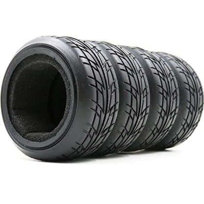 HOBBYSOUL 1/10 On Road Tires Arrows Soft Rubber Tyres Height 65mm fit 1/10 Traxxas HSP Tamiya HPI Kyosho RC On Road Run-flating Car, Pack of 4