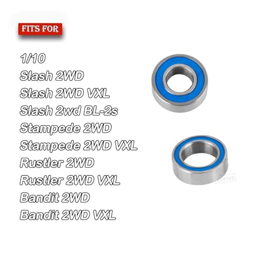 RC Bearings Kit Upgrades Part for 1/10 Slash 2WD VXL/Stampede 2WD VXL/Rustler 2WD VXL/Bandit 2WD VXL,Rubber Sealed Precision Ball Bearings,Navy Blue - color: Navy Blue - 1 Set