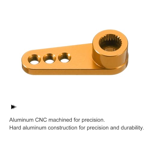 MECCANIXITY Metal 25T 25 Teeth Steering Servo Single Arm Horn Gold for DIY RC Car/Boat/Airplane Boat Accessories - color: Gold