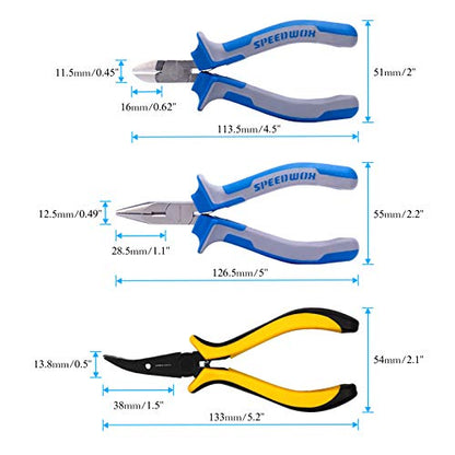 SPEEDWOX 3 Pcs RC Vehicle Tool Set: Diagonal, Long Nose, Ball Link Pliers for RC Helicopter, Plane, Car Repair & Modeling