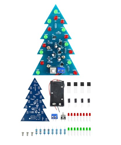 Soldering Practice Kit DIY Mini 2-Color Xmas Tree Plug-in Circuit Kit Learn Soldering Kit for Beginners - style: DJJ001