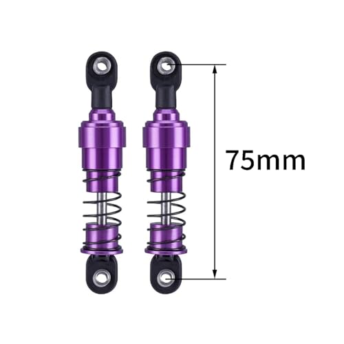 75mm-115mm Big Bore Shocks, RC Crawler Shocks for 1/10 RC Crawler LCG Chassis Gspeed V3 Element Enduro SCX10 TRX4 Gamde R1 Comp Builds DIY (purple 75mm 2pcs) - color: purple 75mm 2pcs