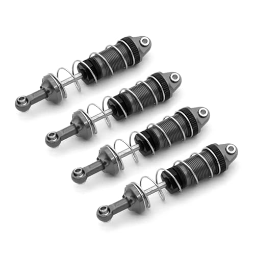 RC Cars Spare Parts for SCY 16101 16102 16103 for MJX H16 16207 for MN for MN128 MN86 MN86KS 1/16 1/12 1 Set Metal Shock Absorber RC Car Upgrade(Gray) - color: Gray