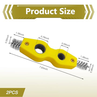 2 PCS Car Battery Terminal Cleaner Spray, 4-in-1 Battery Post Cleaner Brush with Steel Wire, Cleaning Tool for Terminals and Pipes, Universal for Most Cars, Trucks, SUVs (Yellow) - color: Yellow