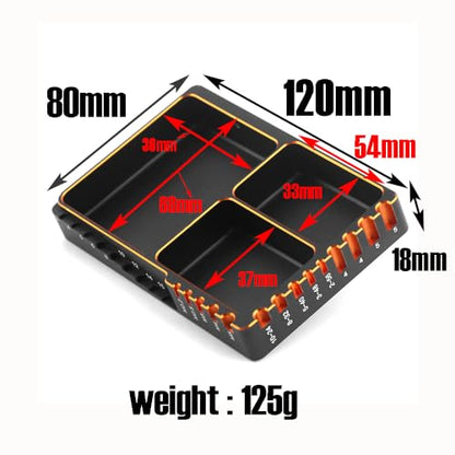 REDSPIDER High Strength Aluminum Alloy RC Screw Tray, Black and Gold, Used for RC Model Toy Repair, Spiral Tray nut Washer Storage Tool for RC car Ship Aircraft Models