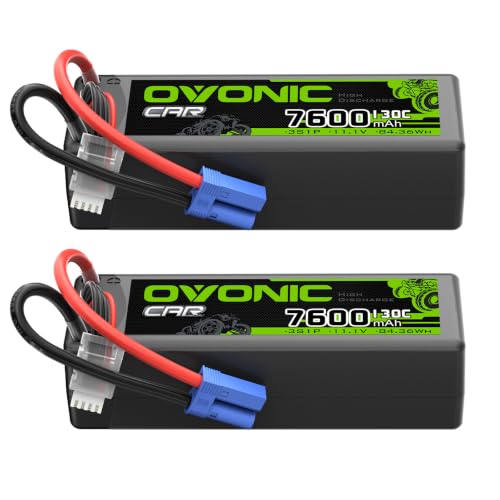 OVONIC 3S LiPo Battery 7600mAh 11.1V 130C RC Battery with EC5 Connector