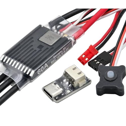 Ghost 60A Brushless ESC,Electric Speed Controller 12A BEC 5-8.4V,with WiFi-Link Parameter Configuration, for 1/10 Axial SCX10 TRX-4 TRX-6 RC Crawler Car - color: 60A ESC
