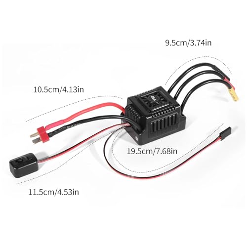 Brushless RC ESC Water Proof Electronic Speed Controller for 1/10 1/12 1/14 1/16 RC Cars, 2 to 3S Lipo Battery Compatible, High Performance, Easy Installation (60A)