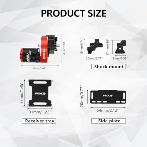 SCX24 Brushless Motor and ESC Combo for Axial SCX24 Upgrades | Hobbywing QUICRUN Outer-1621SL Motor with Shock Mount,Receiver Plate,Battery Tray 1/24 RC Crawler RTR Version - style: scx24 motor transmission with esc