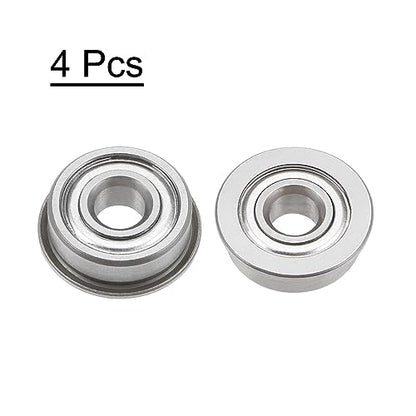 uxcell F605ZZ Flanged Ball Bearing 5x14x5mm Double Shielded Chrome Steel Flange Bearings, 4pcs - size: 5x14x5mm
