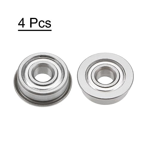 uxcell F605ZZ Flanged Ball Bearing 5x14x5mm Double Shielded Chrome Steel Flange Bearings, 4pcs - size: 5x14x5mm