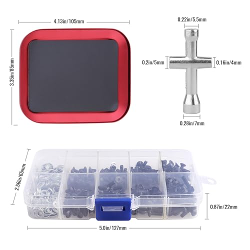 350pcs RC Screw Kit with Magnetic Tray & 4-Way Wrench for Traxxas TRX-4 Slash Rustler Arrma Axial SCX10 Losi Tamiya HPI 1/10 1/12 Scale Crawler Buggy Truck