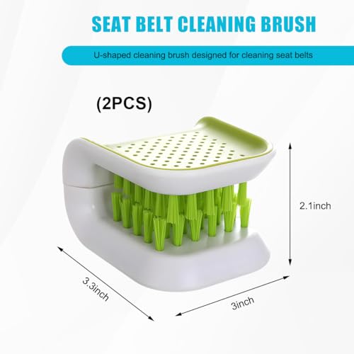 2 PCS Car Seat Belt Cleaning Brush, U-Shaped Double Sided Bristle Scrubber Tool, Multifunctional Foldable Closed Safety Belt Washing Brush for Seatbelts Chopsticks Forks Knives Spoons (2 PCS) - color: 2 Pcs